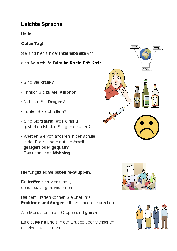 Das Selbsthilfe-Büro in Leichter Sprache